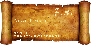 Patai Aletta névjegykártya